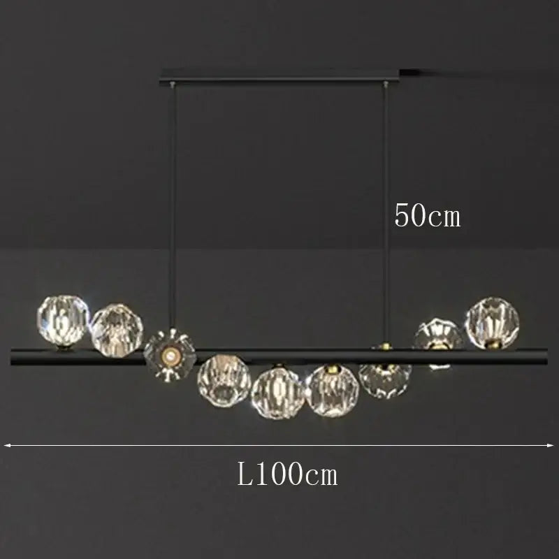 Modern gold crystal led pendant light for dining room