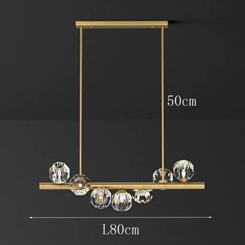 Modern gold crystal led pendant light for dining room