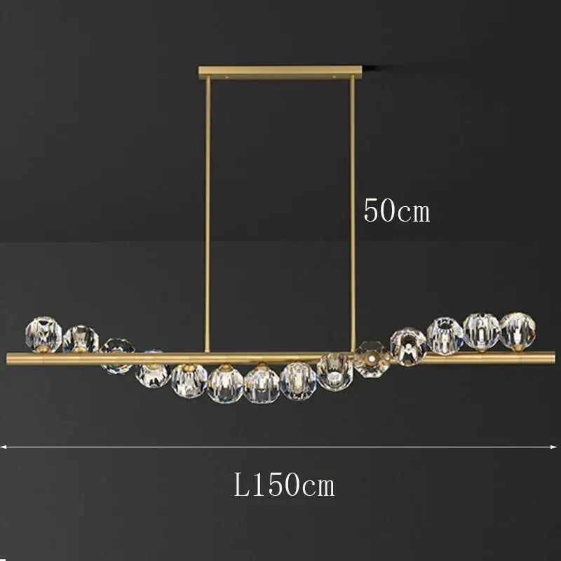 Modern gold crystal led pendant light for dining room