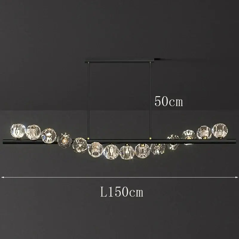 Modern gold crystal led pendant light for dining room