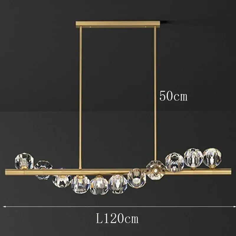 Modern gold crystal led pendant light for dining room