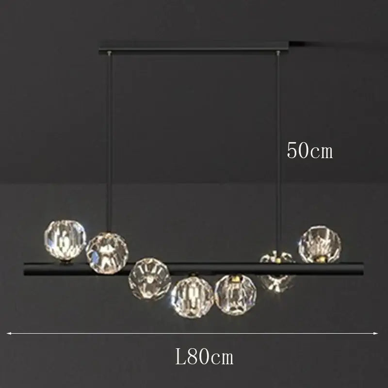 Modern gold crystal led pendant light for dining room