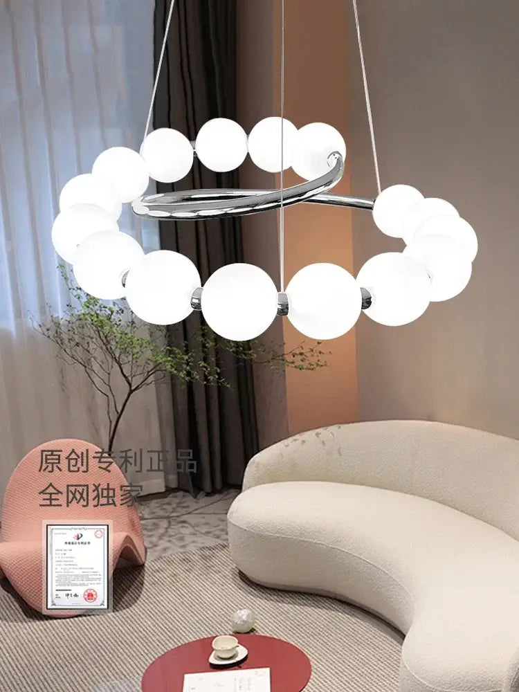Modern chrome spherical pendant light chandeliers for dining room