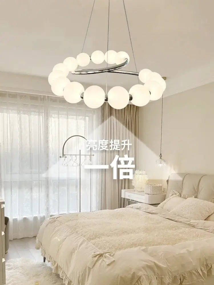 Modern chrome spherical pendant light chandeliers for dining room