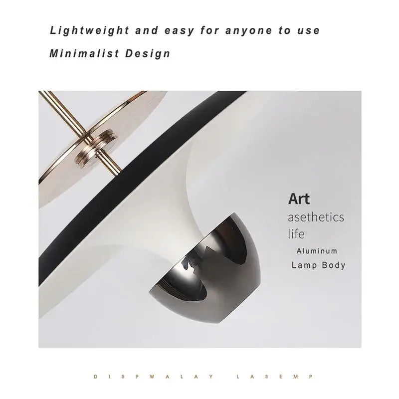 Modern metallic disc led pendant light for kitchen dining room