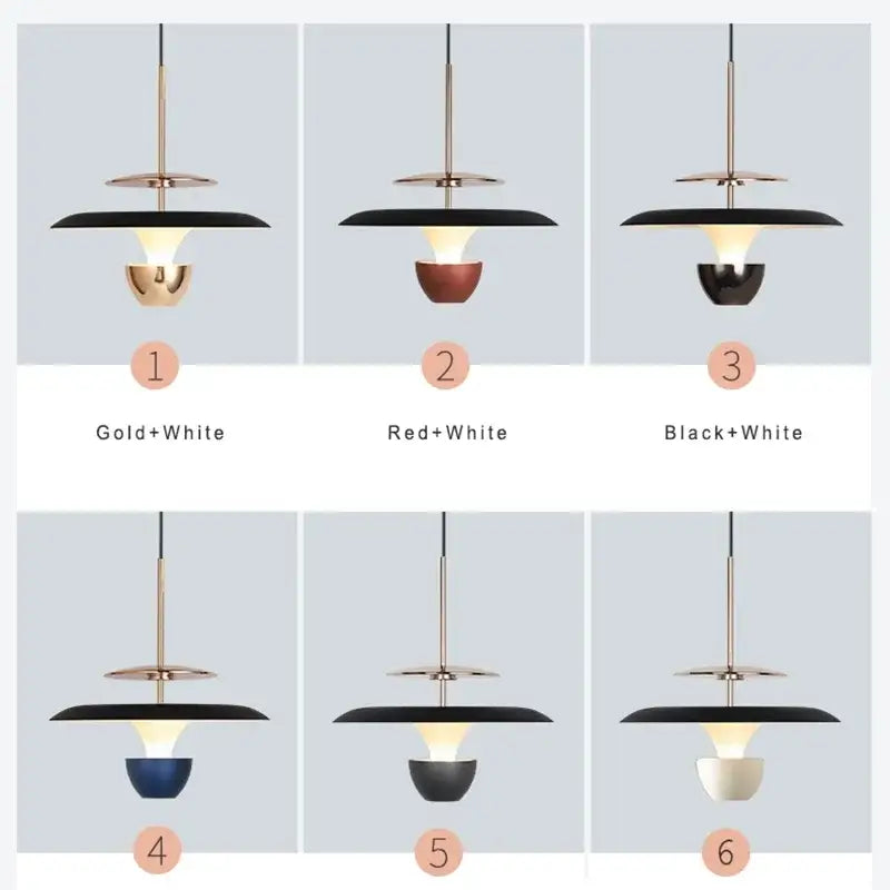 Modern metallic disc led pendant light for kitchen dining room