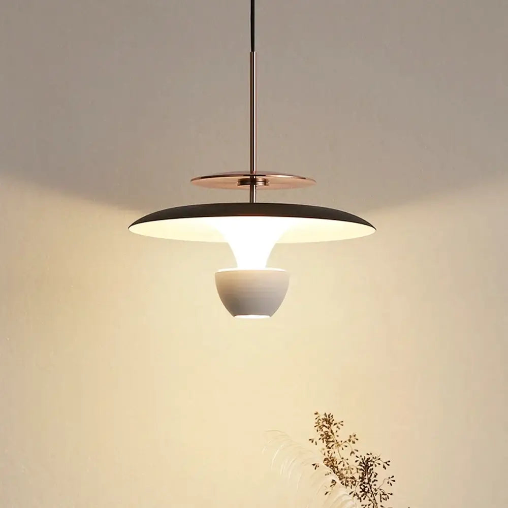 Modern metallic disc led pendant light for kitchen dining room