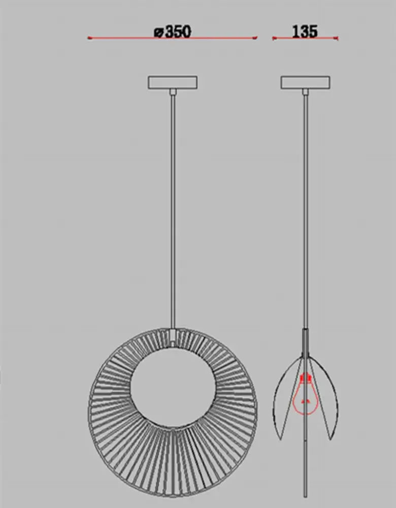 Modern black radial wireframe led pendant light bedroom decor
