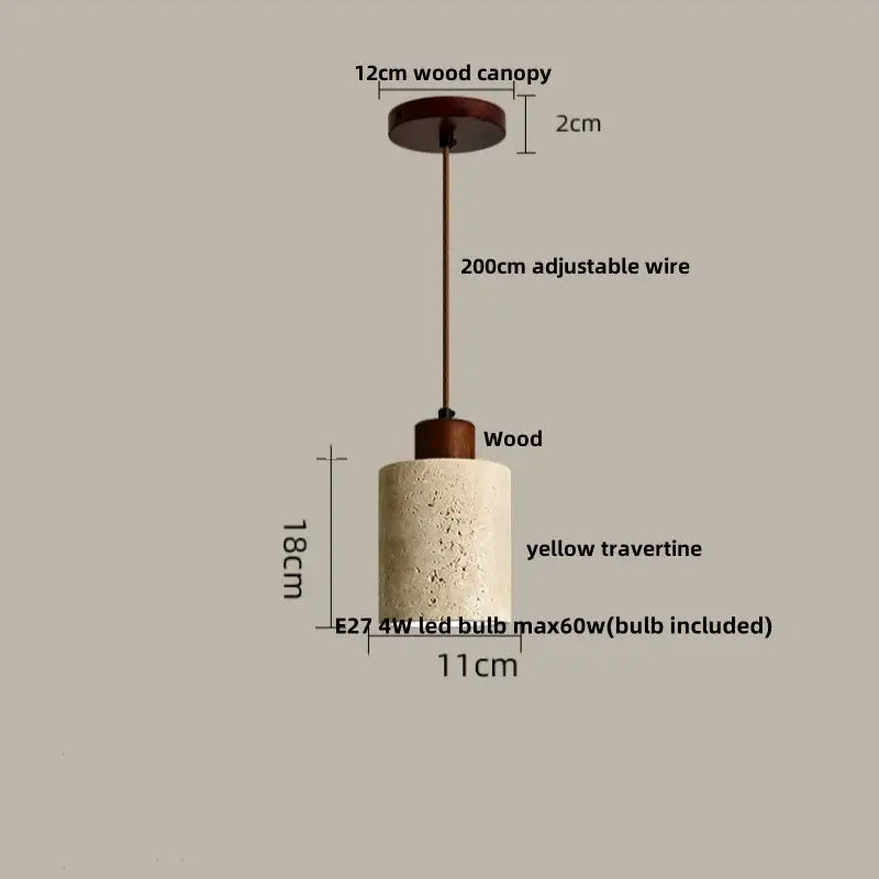 Minimalist beige & brown concrete pendant light fixture kitchen