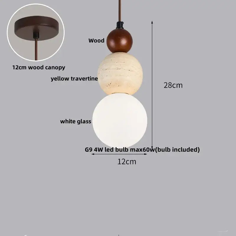 Minimalist beige & brown concrete pendant light fixture kitchen