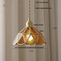 Vintage brass and textured glass pendant light fixture dining room