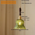 Vintage green glass & brass led pendant light – dining room