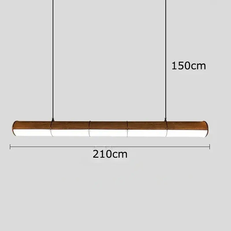 Modern wood and metal led pendant light for dining room
