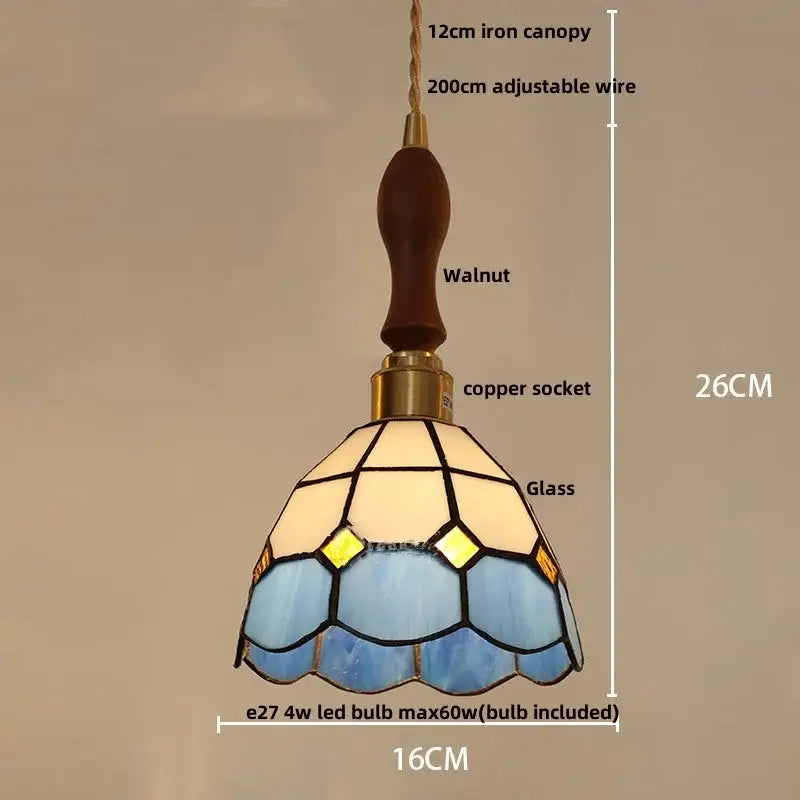 Japan style walnut and white glass led pendant light dining room