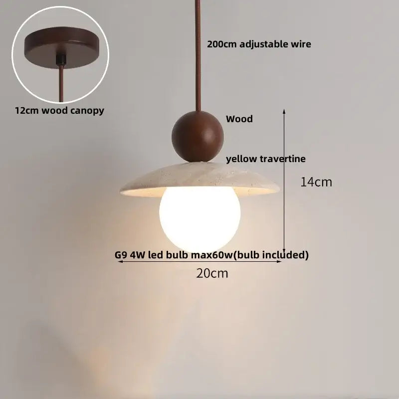 Minimalist beige & dark brown led pendant light kitchen luminaire
