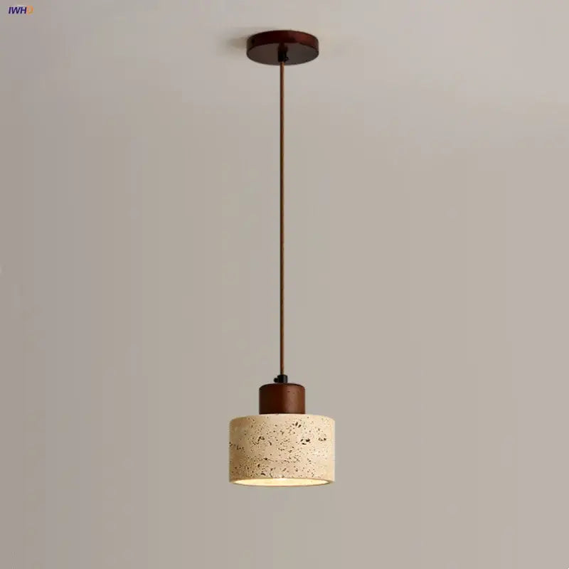Minimalist beige & dark brown led pendant light kitchen luminaire