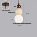 Wabi sabi beige stone and wood led pendant light dining room