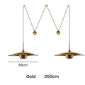 Modern gold disc led pendant lighting for dining room