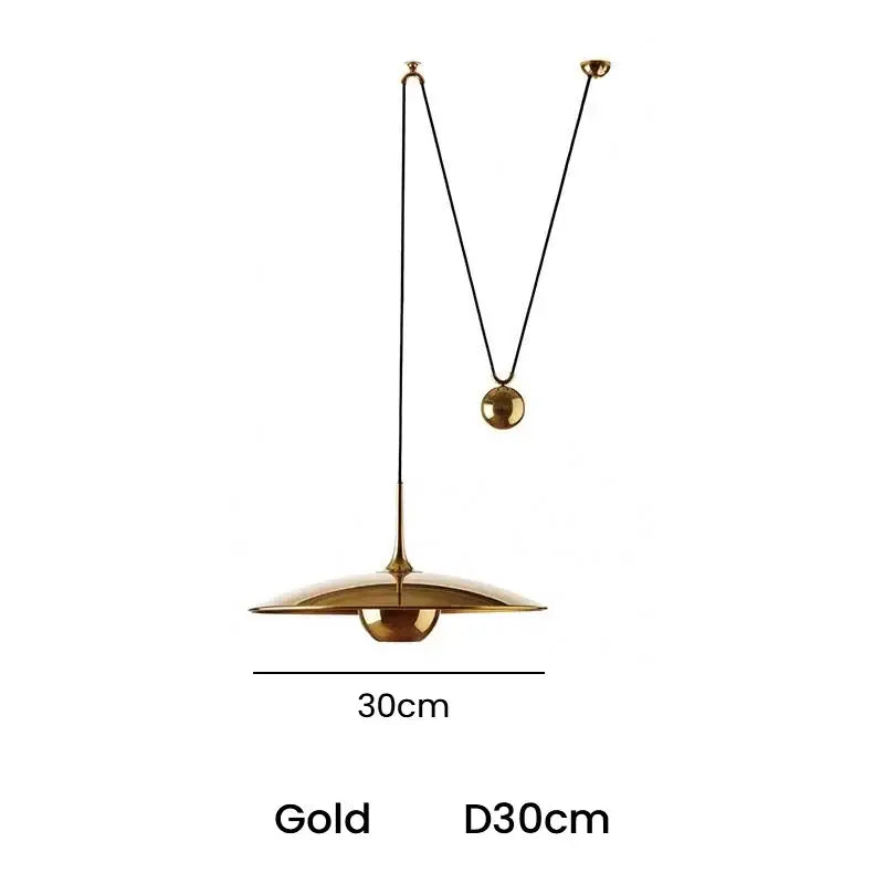 Modern gold disc led pendant lighting for dining room
