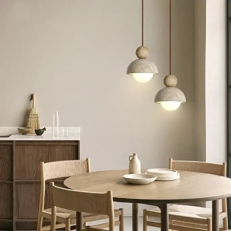 Modern beige concrete led pendant light for dining room