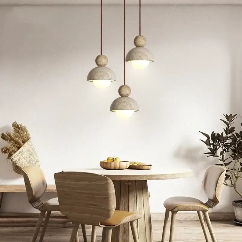 Modern beige concrete led pendant light for dining room