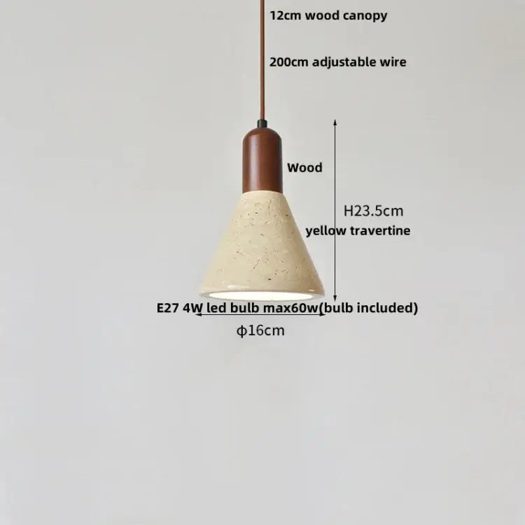 Modern travertine and wood led pendant lights bar kitchen decor
