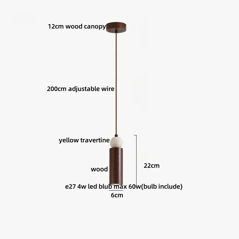 Modern travertine and wood led pendant lights bar kitchen decor