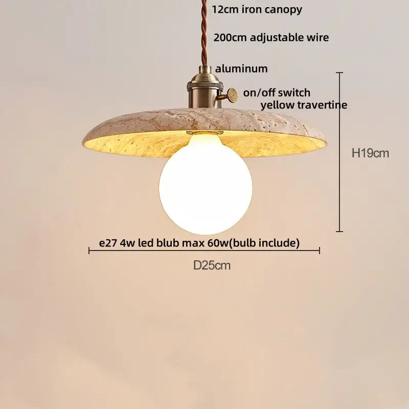 Modern travertine and wood led pendant lights bar kitchen decor