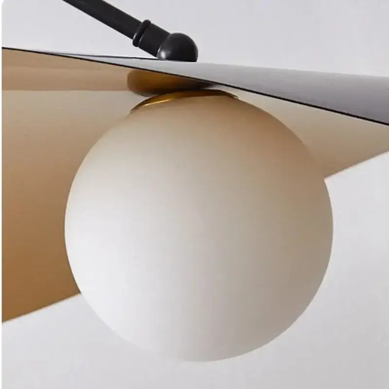 Modern black & gold led pendant lights living room leaf hanging lamp