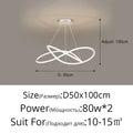 Modern minimalist interlocking ring led pendant lights dining room