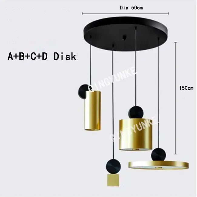 Modern brass and black decorbites led pendant light for kitchen