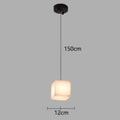 Modern black rectangular alabaster led pendant lights dining room