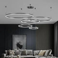 Modern black circular led pendant lights for dining room