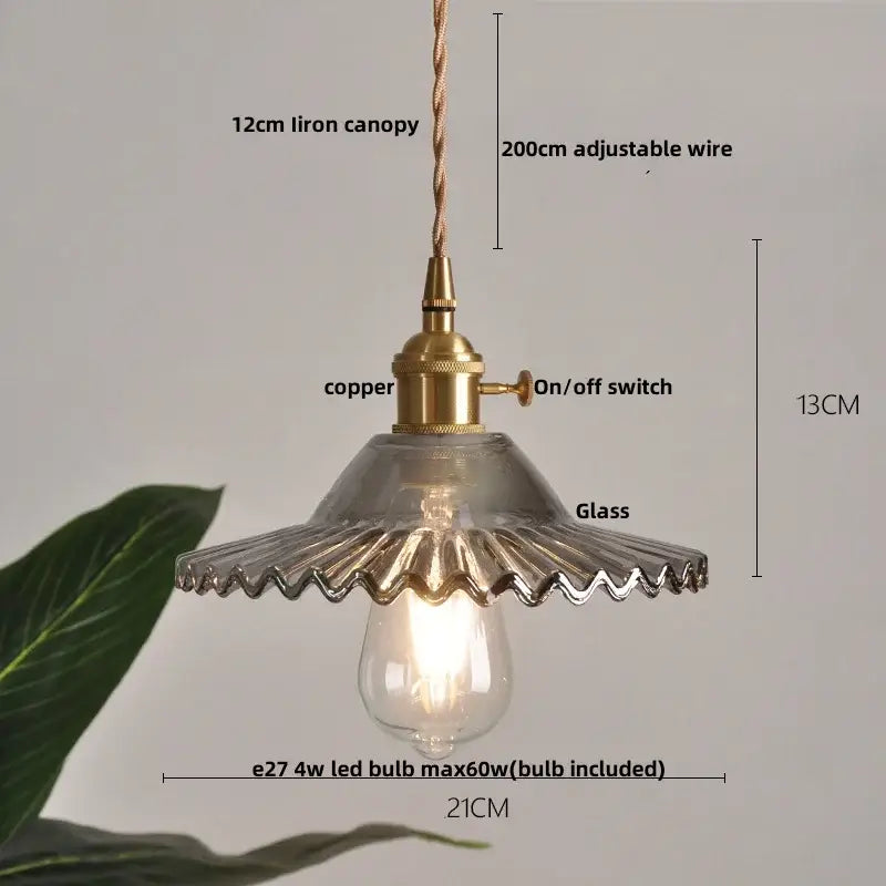 Modern leaf green glass and walnut led pendant light dining room