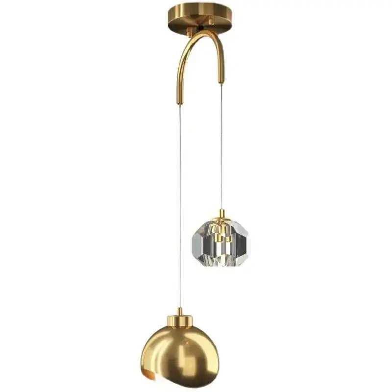مصابيح قلادة LED فاخرة ذهبية وكريستالية لغرفة النوم وغرفة المعيشة