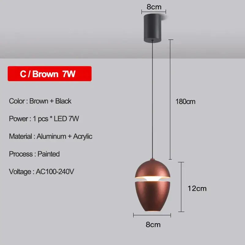 Modern metallic teardrop decorbites led pendant kitchen light