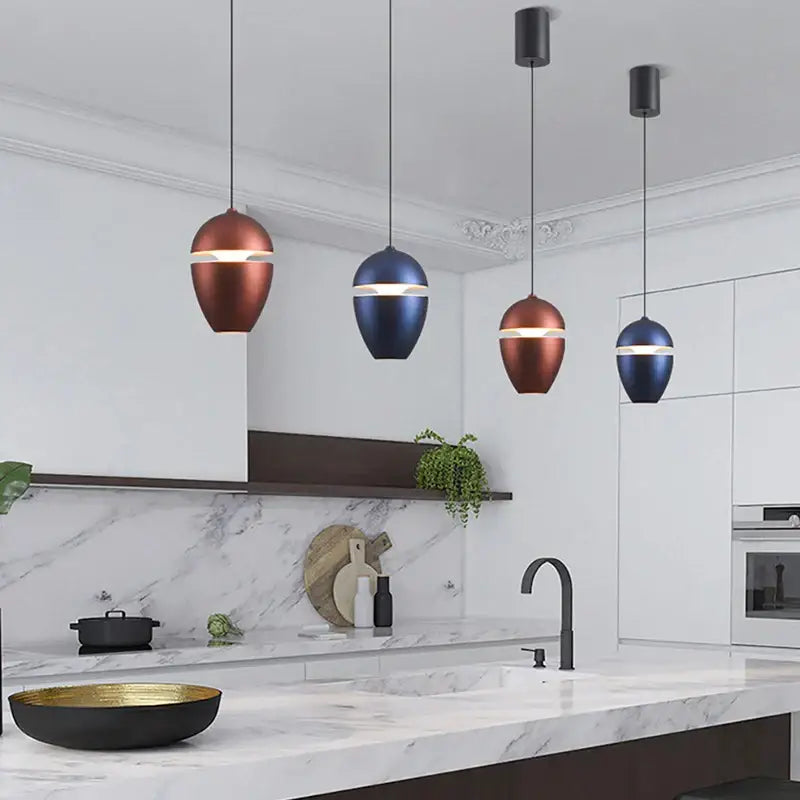 Modern metallic teardrop decorbites led pendant kitchen light