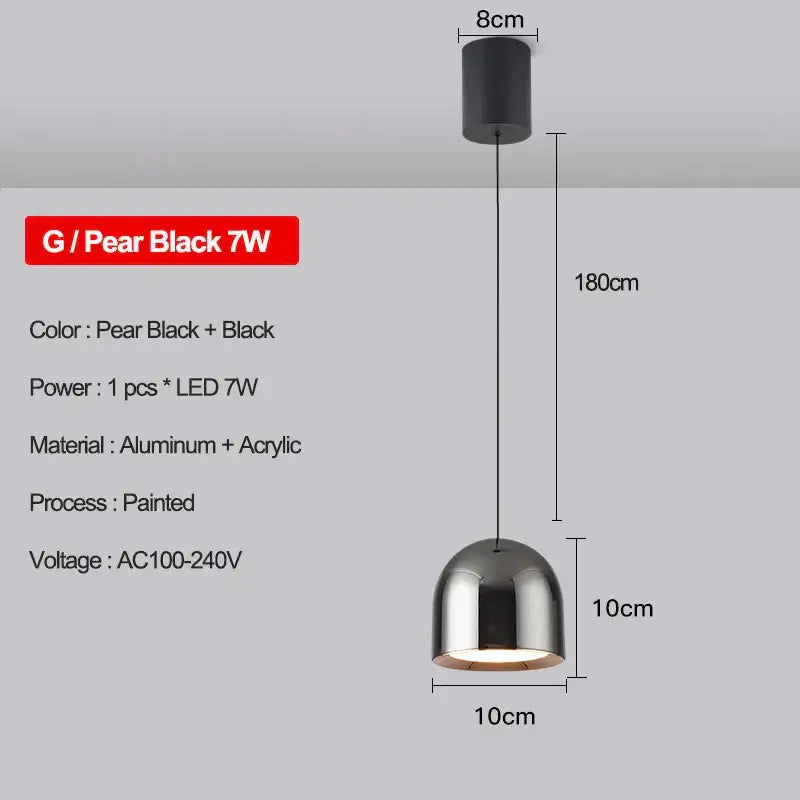 Modern metallic teardrop decorbites led pendant kitchen light