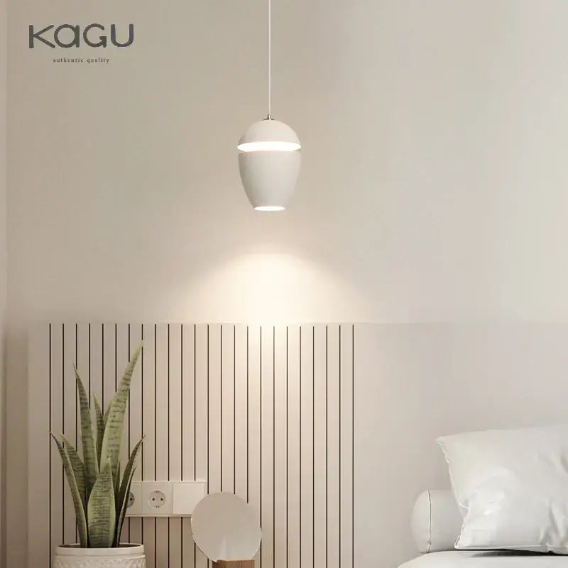 Minimalist white ceramic teardrop led pendant light for bedroom