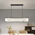 Modern oval black and crystal led pendant lights dining room
