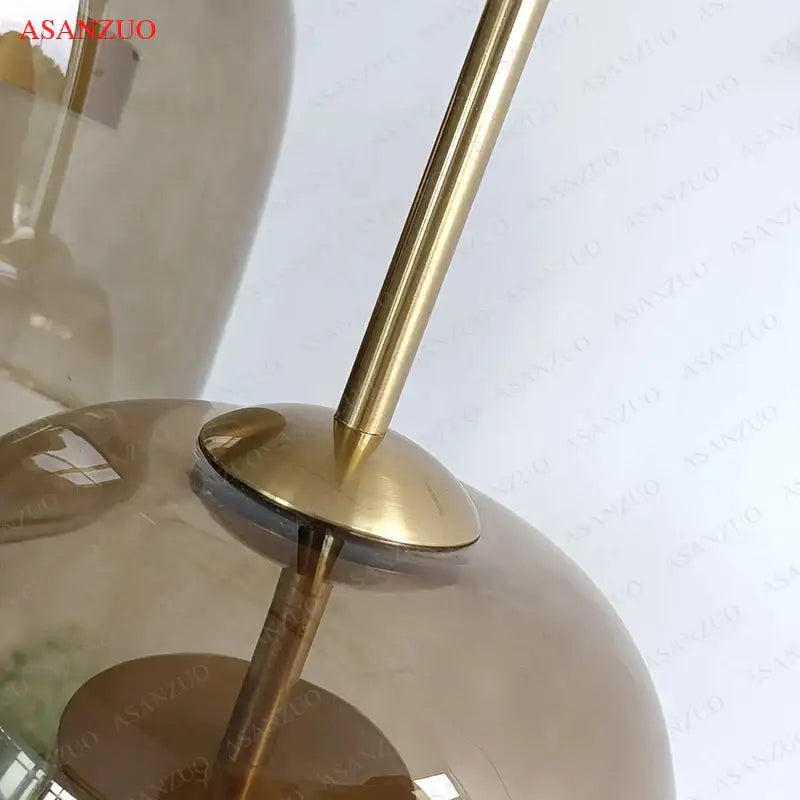 Modern smoked & clear glass led pendant lights for dining room