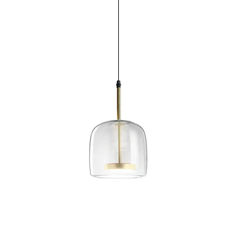 Modern smoked & clear glass led pendant lights for dining room