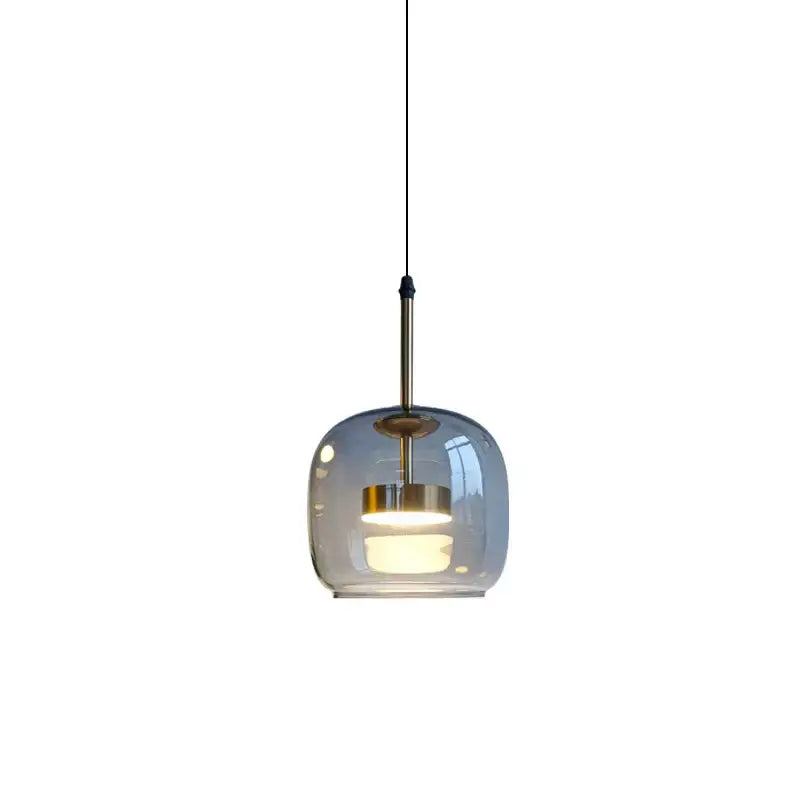 Modern smoked & clear glass led pendant lights for dining room