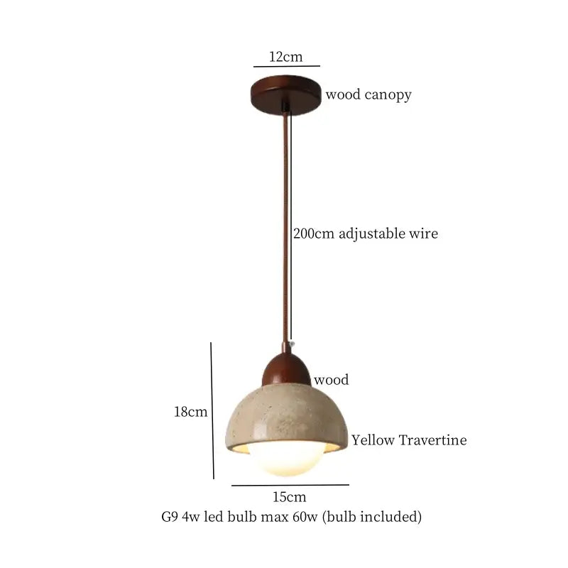 Modern wood and concrete led pendant light kitchen decorbites