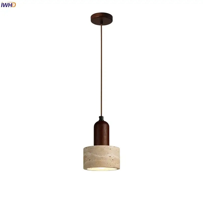 Modern wood and concrete led pendant light kitchen decorbites