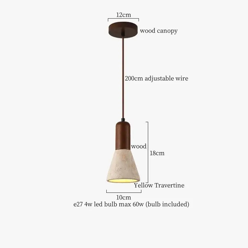 Modern wood and concrete led pendant light kitchen decorbites