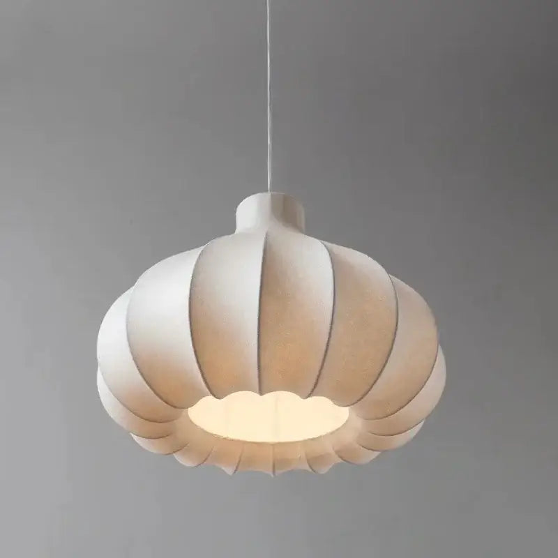 Retro pleated soft white led pendant lights for living room warm glow