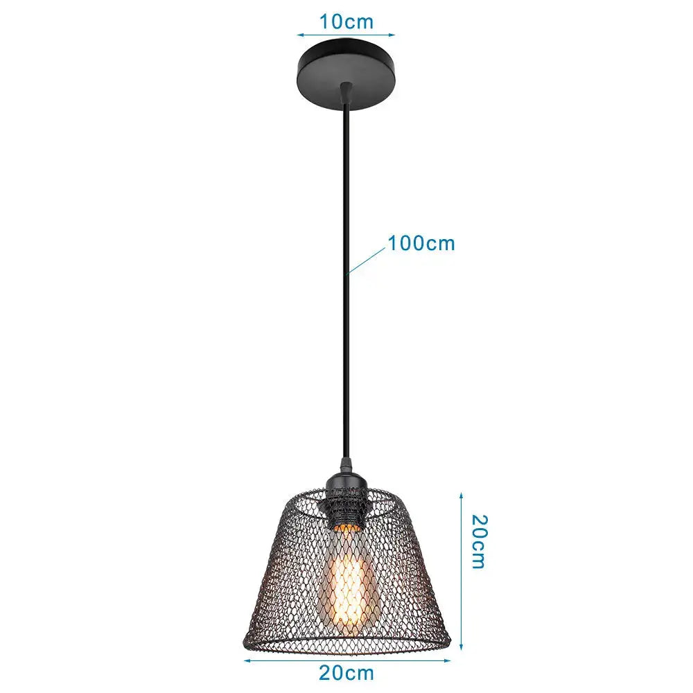 Industrial black metal cage led pendant lights kitchen hanging lamp