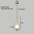 Modern gold teardrop led pendant lights dining room chandelier