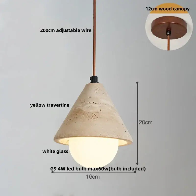 Beige stone and dark wood planet led pendant light bedroom